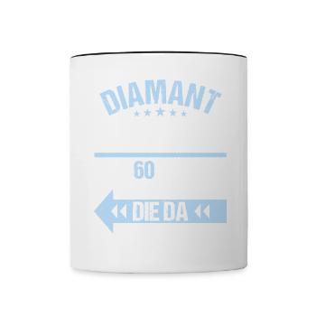 60 verheiratet Diamant Hochzeit 60.Hochzeitstag - Tasse zweifarbig - Weiß/Schwarz - Vorne