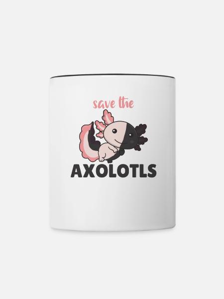 Axolotl süße Tiere kawaii Anime save the Axolotl - Tasse zweifarbig - Weiß/Schwarz