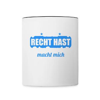 Ich schweige nicht weil du recht hast Dummheit - Tasse zweifarbig - Weiß/Schwarz - Vorne