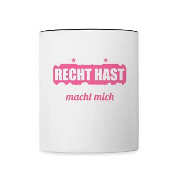 Ich schweige nicht weil du recht hast Dummheit - Tasse zweifarbig - Weiß/Schwarz - Vorne