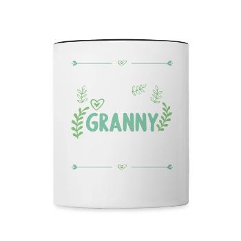 J’ai une petite-fille-petite-mère folle - Mug contrasté - blanc/noir - Devant
