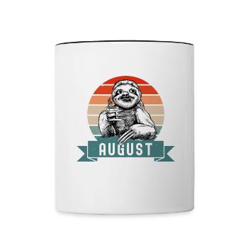 Legends Were Born In August 1989 Faultier Sloth - Contrasting Mug - white/black - Front