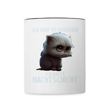 Nachtschicht Dienst Krankenschwester Pflegekraft - Tasse zweifarbig - Weiß/Schwarz - Vorne