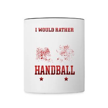 préfère jouer au handball Joueur de handball - Mug contrasté - blanc/noir - Devant