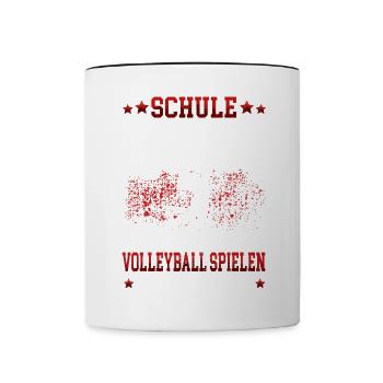 Volleyball spielen ist wichtiger Volleyballerin - Tasse zweifarbig - Weiß/Schwarz - Vorne
