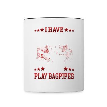 Je vais jouer à la cornemuse à la cornemuse écossaise - Mug contrasté - blanc/noir - Devant