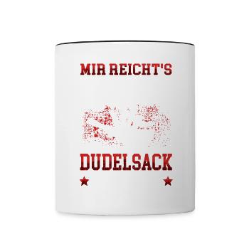 Lieber Dudelsack spielen schottische Sackpfeife - Tasse zweifarbig - Weiß/Schwarz - Vorne