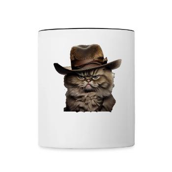 Meowdy Funny cat Meme for Cat Lovers - Tasse zweifarbig - Weiß/Schwarz - Vorne