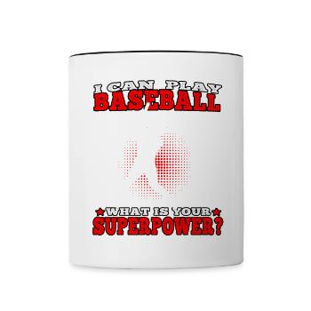 Je peux jouer Joueur de baseball Joueur de baseball Joueur de baseball - Mug contrasté - blanc/noir - Devant