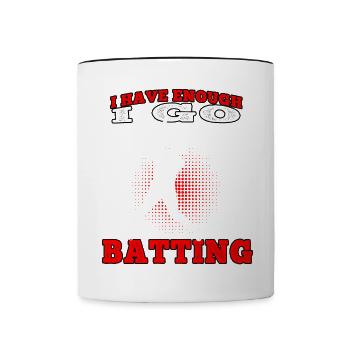 Je vais frapper Baseball Joueur de baseball Joueur de baseball - Mug contrasté - blanc/noir - Devant