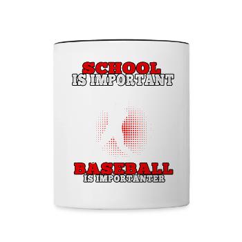 Baseball is importanter baseball player Baseball player - Contrasting Mug - white/black - Front