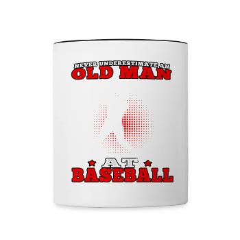 Vieil homme au baseball joueur de baseball joueur de baseball - Mug contrasté - blanc/noir - Devant