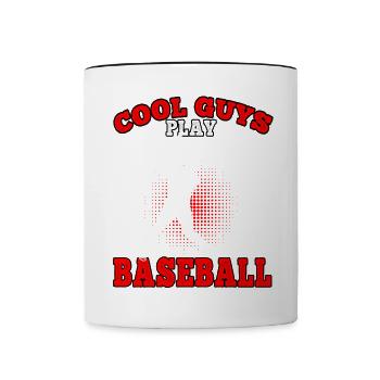 Coole Jungs Baseball Baseballer Baseballspieler - Tasse zweifarbig - Weiß/Schwarz - Vorne