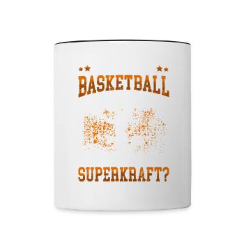 Ich kann Basketball spielen Basketballer - Tasse zweifarbig - Weiß/Schwarz - Vorne