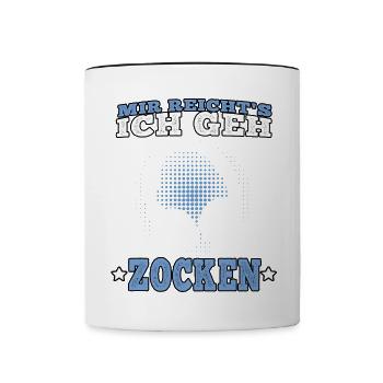 Ich geh zocken Videospiele Gamer Gaming Zocker - Tasse zweifarbig - Weiß/Schwarz - Vorne