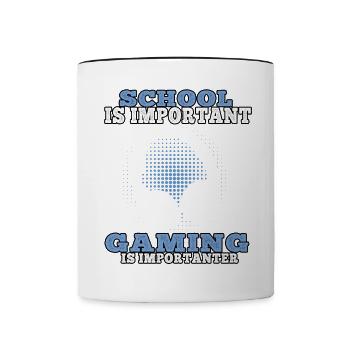 Jouer à des jeux vidéo importants Gamer Gaming Gamers - Mug contrasté - blanc/noir - Devant