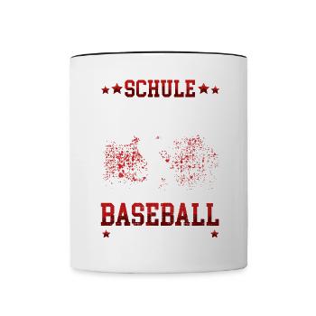 Baseball ist wichtiger Baseballer Baseballspieler - Tasse zweifarbig - Weiß/Schwarz - Vorne