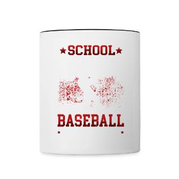 Baseball is importanter baseball player Baseball player - Contrasting Mug - white/black - Front