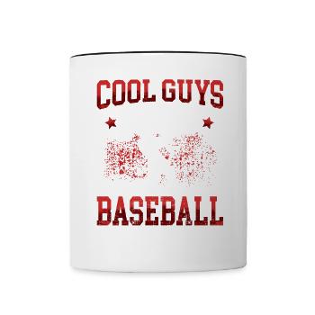 Coole Jungs Baseball Baseballer Baseballspieler - Tasse zweifarbig - Weiß/Schwarz - Vorne
