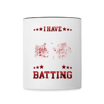I go batting Baseball Baseballer Baseballspieler - Tasse zweifarbig - Weiß/Schwarz - Vorne