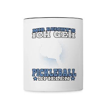 Ich geh Pickleball spielen Pickelball - Tasse zweifarbig - Weiß/Schwarz - Vorne