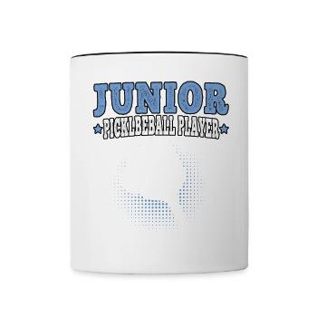 Joueur junior de pickleball Pickelball - Mug contrasté - blanc/noir - Devant