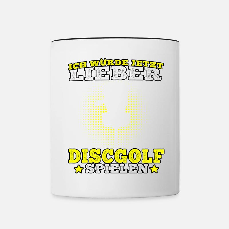Discgolf Lieber Disc Golf spielen Discgolfer - Tasse zweifarbig - Weiß/Schwarz