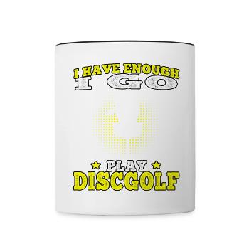 Discgolf Ich geh Disc Golf spielen Discgolfer - Tasse zweifarbig - Weiß/Schwarz - Vorne