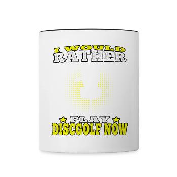 Discgolf Lieber Disc Golf spielen Discgolfer - Tasse zweifarbig - Weiß/Schwarz - Vorne