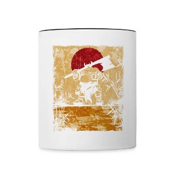 Oni Japanese Art Vintage Fighter Retro - Contrasting Mug - white/black - Front