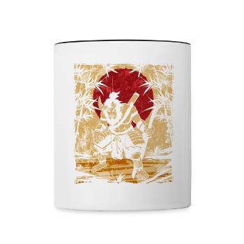 Oni Japanese Art Vintage Fighter Retro - Contrasting Mug - white/black - Front