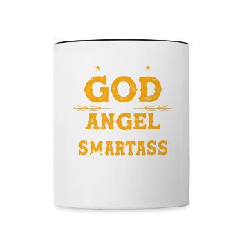J’ai demandé à Dieu un ange, il a envoyé un sage - Mug contrasté - blanc/noir - Devant