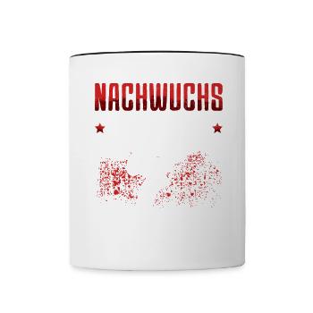 Karate Nachwuchs Karateka asiatischer Kampfsport - Tasse zweifarbig - Weiß/Schwarz - Vorne