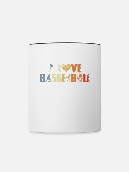Basketball Liebe - Tasse zweifarbig - Weiß/Schwarz