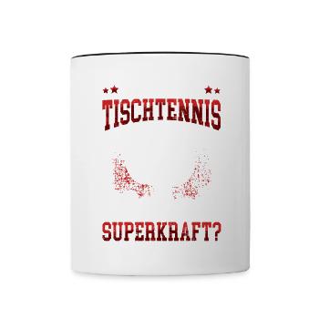 Ich kann Tischtennis spielen Tischtennisspieler - Tasse zweifarbig - Weiß/Schwarz - Vorne
