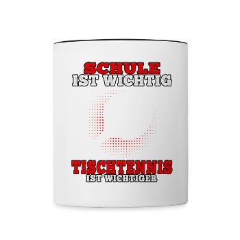 Tischtennis ist wichtiger junge Tischtennisspieler - Tasse zweifarbig - Weiß/Schwarz - Vorne