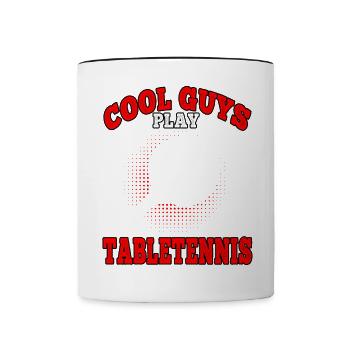 Coole Jungs spielen Tischtennis Tischtennisspieler - Tasse zweifarbig - Weiß/Schwarz - Vorne