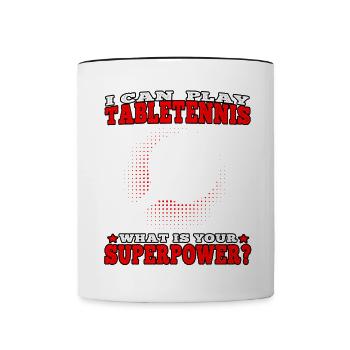 Ich kann Tischtennis spielen Tischtennisspieler - Tasse zweifarbig - Weiß/Schwarz - Vorne