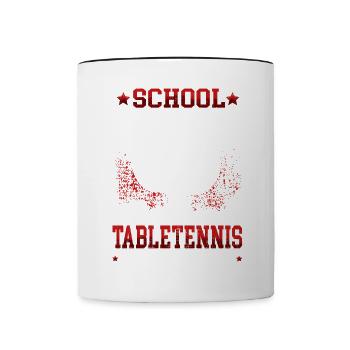 Tischtennis ist wichtiger junge Tischtennisspieler - Tasse zweifarbig - Weiß/Schwarz - Vorne