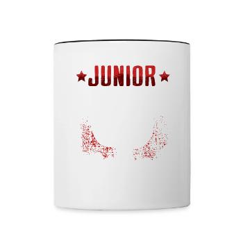 Joueurs de tennis de table juniors de tennis de table - Mug contrasté - blanc/noir - Devant