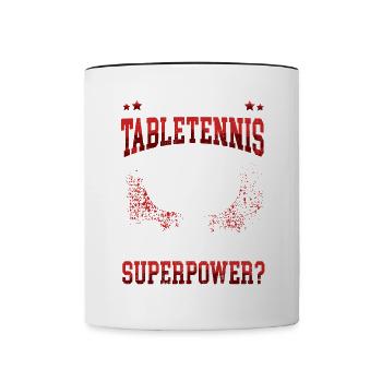 Ich kann Tischtennis spielen Tischtennisspieler - Tasse zweifarbig - Weiß/Schwarz - Vorne