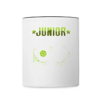 Joueur junior de pickleball Pickelball - Mug contrasté - blanc/noir - Devant