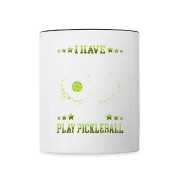 Je vais jouer au pickle ball - Mug contrasté - blanc/noir - Devant