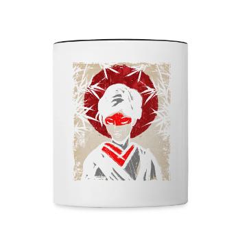 Geisha Japanese Art Vintage Retro Women - Contrasting Mug - white/black - Front