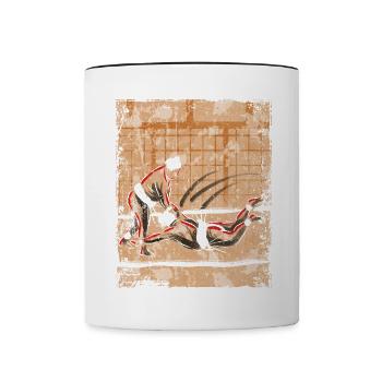 Sumo Wrestler Art Japonais Vintage Rétro - Mug contrasté - blanc/noir - Devant