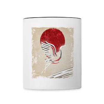 Crane Art Art Japonais Vintage Rétro - Mug contrasté - blanc/noir - Devant
