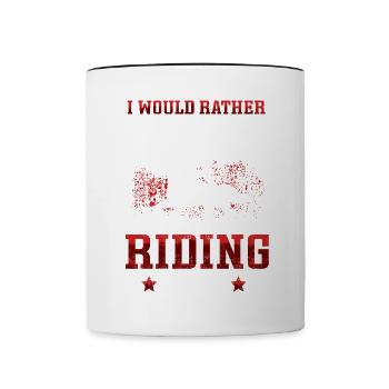 Prefer riding on horse Rider - Contrasting Mug - white/black - Front