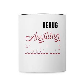 I Can Debug Anything With a Command Line for Linux - Tasse zweifarbig - Weiß/Schwarz - Vorne