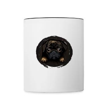 Please don't scare my dog Pug - Contrasting Mug - white/black - Front
