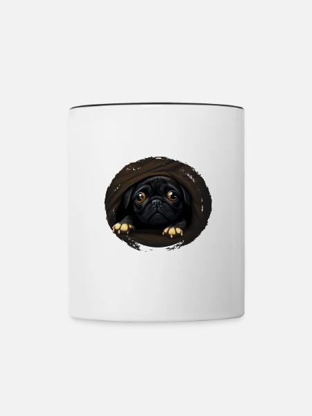 Bitte erschreck meinen Hund nicht Mopse Mops - Tasse zweifarbig - Weiß/Schwarz